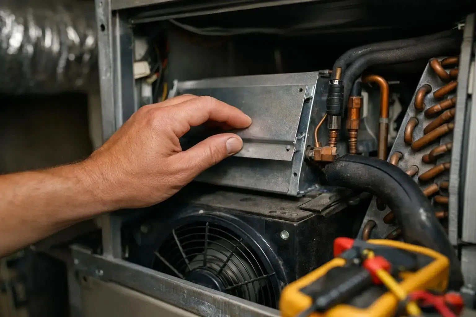 Air Handler in HVAC Contractor: Air Handler is the indoor component of a heating, ventilation, And air—visual guide