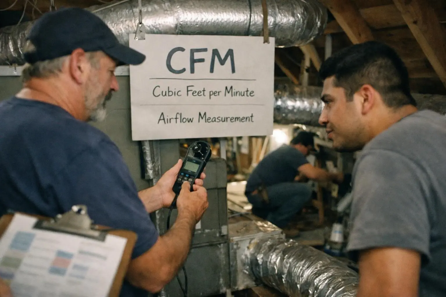 CFM in HVAC Contractor: CFM is the standard unit used to measure how much air moves—visual guide