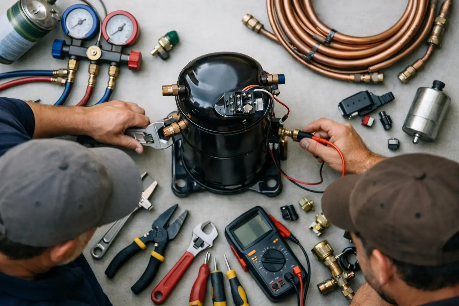 How Compressor applies to HVAC Contractor services in Lewisville, United States—practical illustration