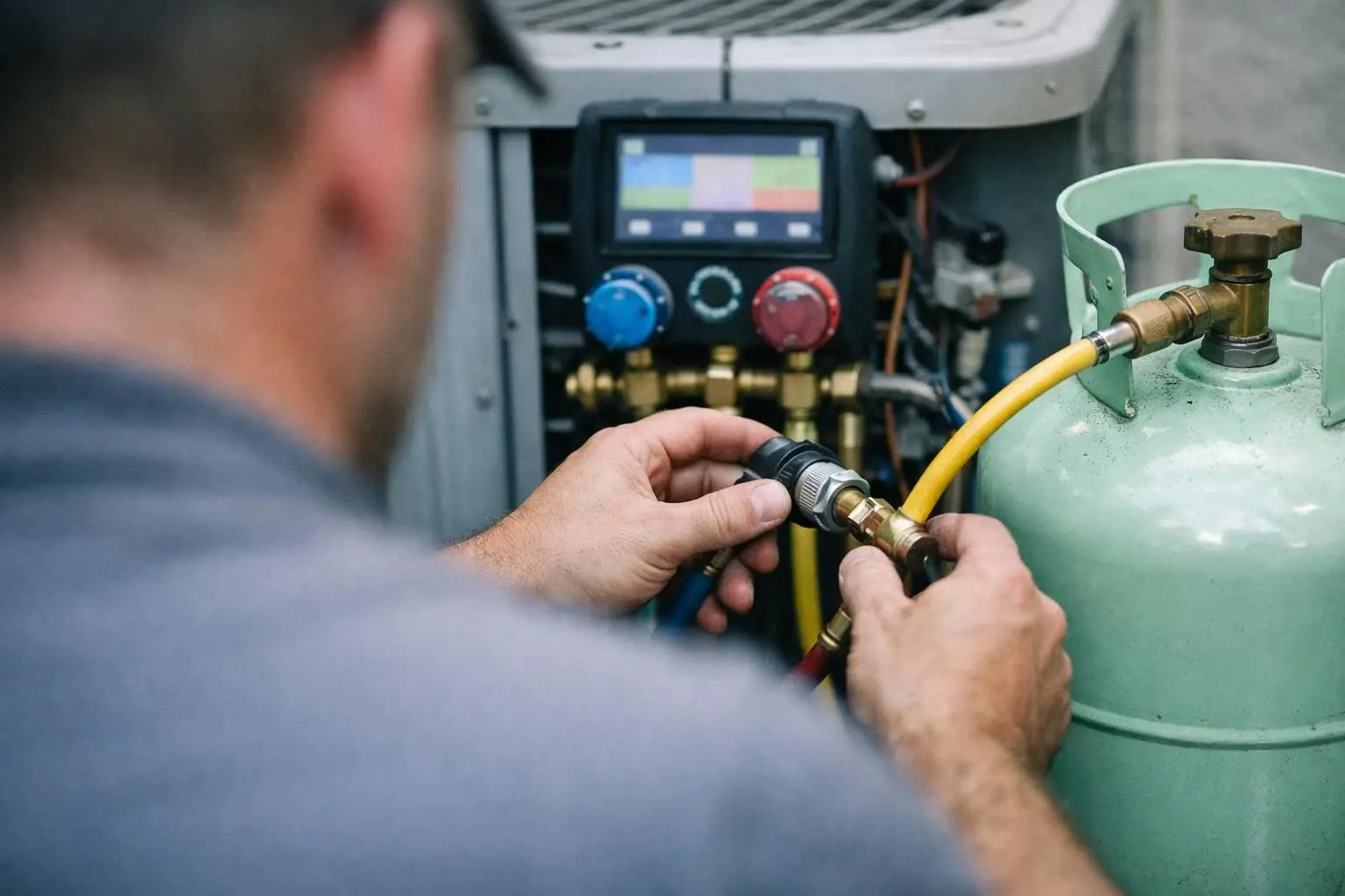 How Refrigerant applies to HVAC Contractor services in Lewisville, United States—practical illustration