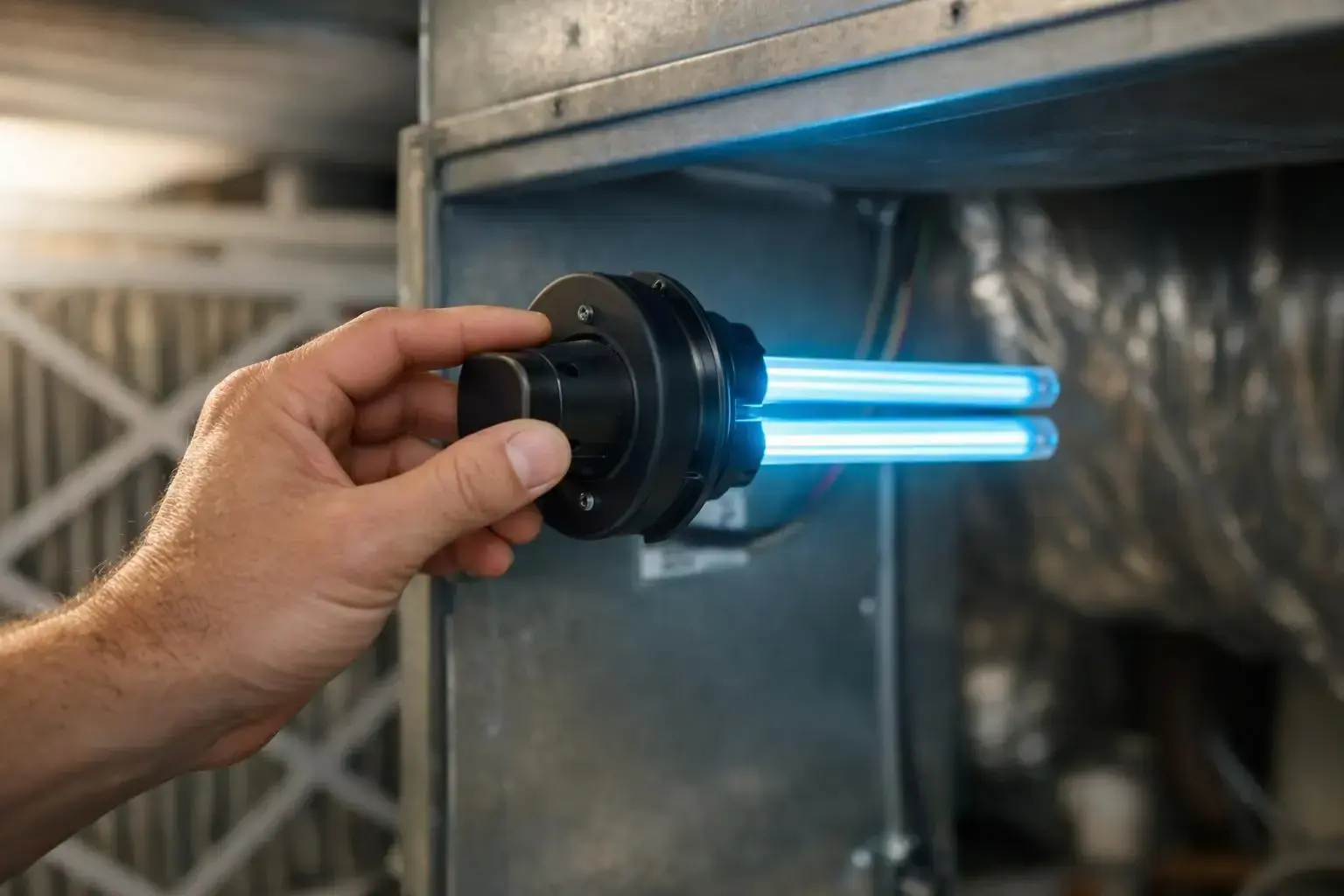 UV Air Purifier in HVAC Contractor: UV Air Purifier is a device that uses ultraviolet (UV) light to—visual guide